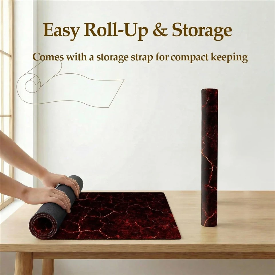 Waterproof Neoprene Large Gaming Playmat 31 X 55 Inches, Portable Board Game Table Cover, Multiuse Mat For Mahjong, Poker, Card Games, Tile Games, Dominoes And Tabletop RPGs, Volcanic Red high quality